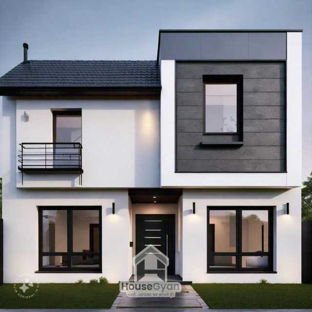 35x45 1575 sqft First Floor 3D Front House Elevation Design