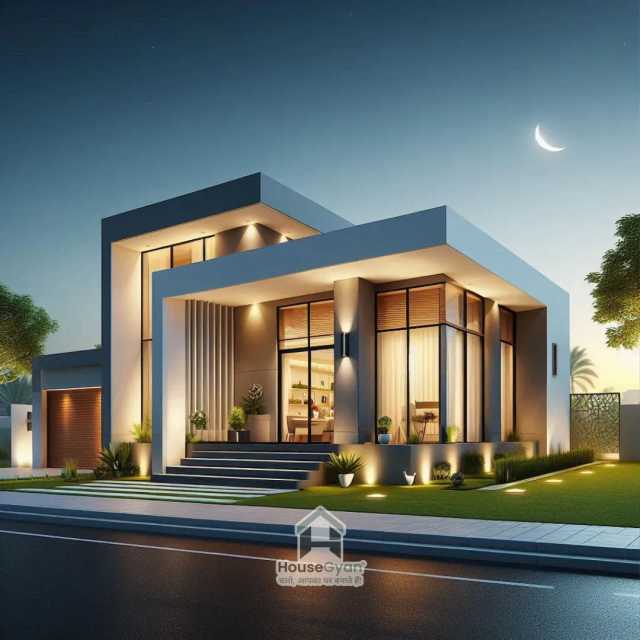 22X25 Ground Floor 3D Front House Elevation Design