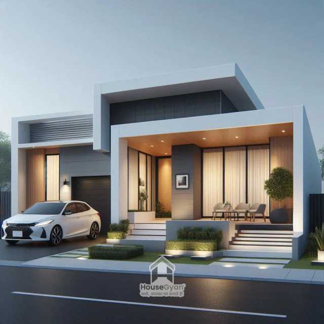 30X50 Ground Floor 3D Front House Elevation Design