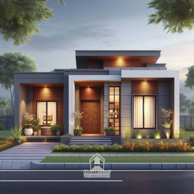 25X50 Ground Floor 3D Front House Elevation Design