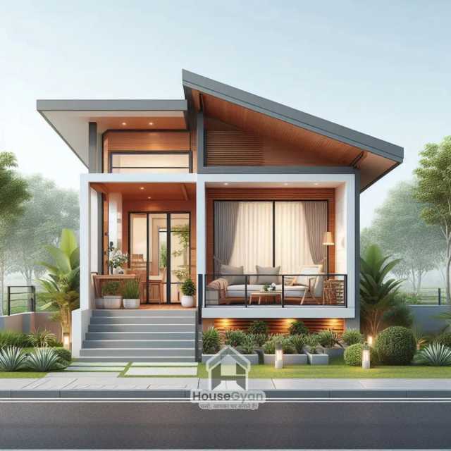 20x30 Ground Floor 3D Front House Elevation Design