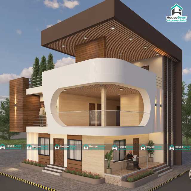 40X40 West Facing 3BHK Double Floor House Elevation Design