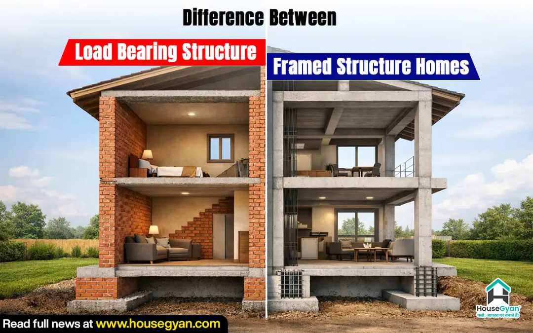 Difference between load bearing and framed structure