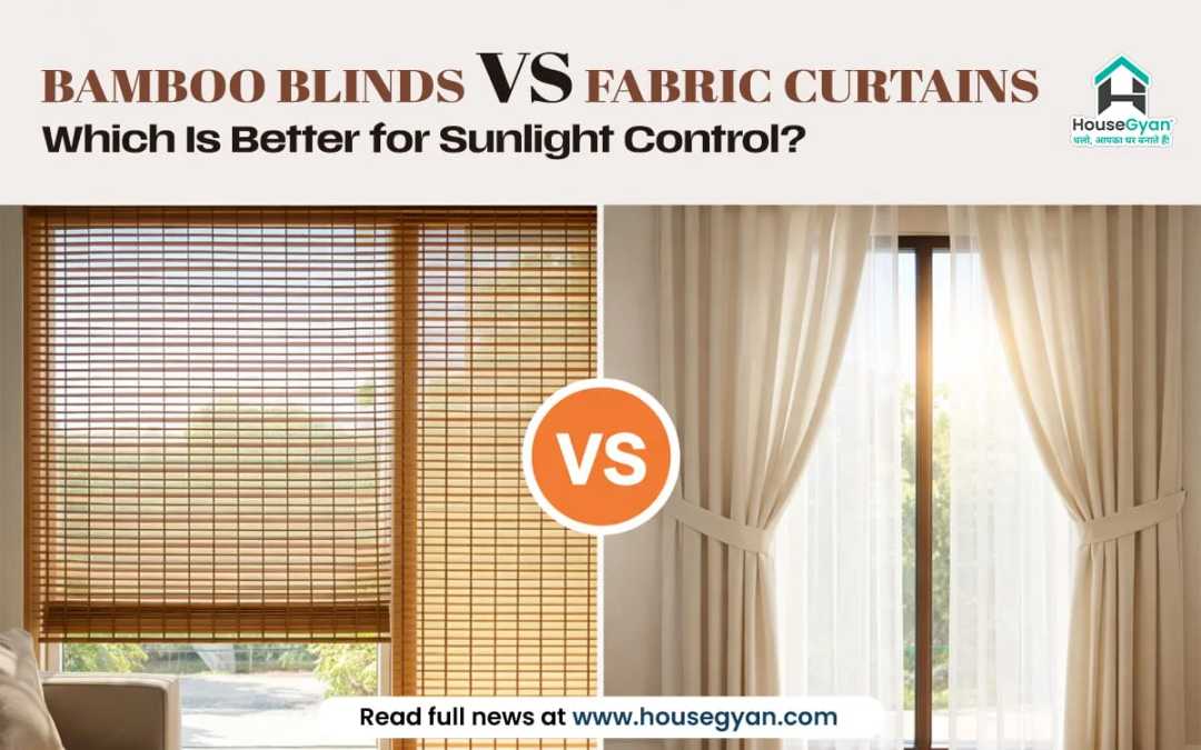 Bamboo Blinds and Fabric Curtains