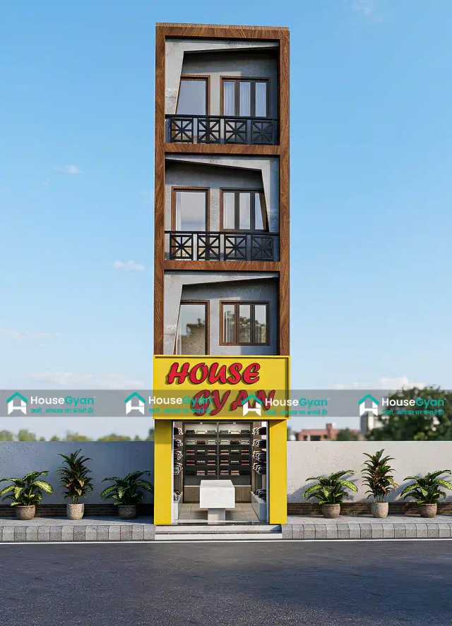 11x60 G+3 Commercial Elevation Design