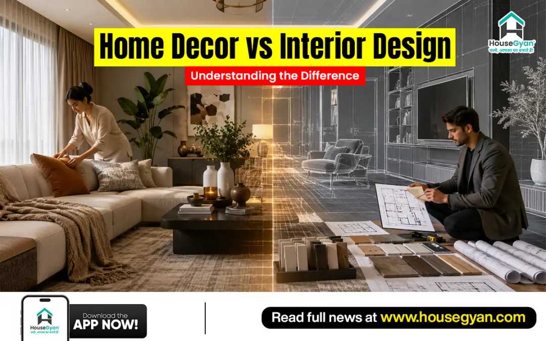 difference between home decor and interior design