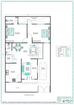 30X50 East Facing 2BHK Ground Floor House Plan | 1500 Sqft Plot Floor Plan