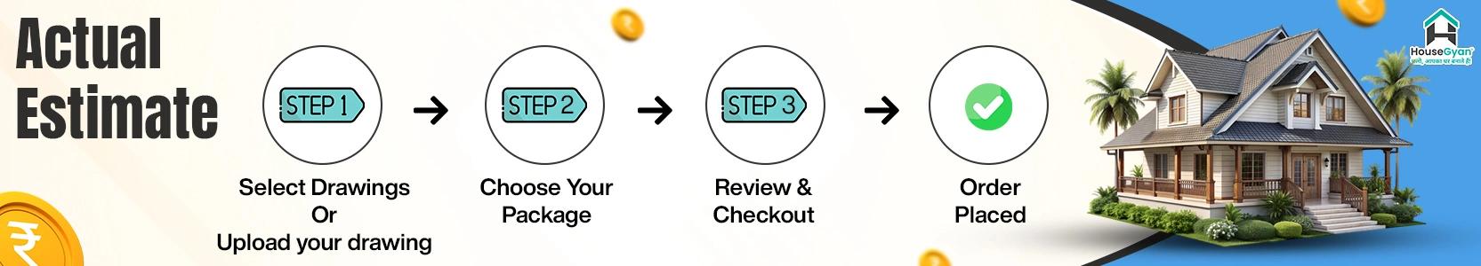 Actual house construction cost estimate banner