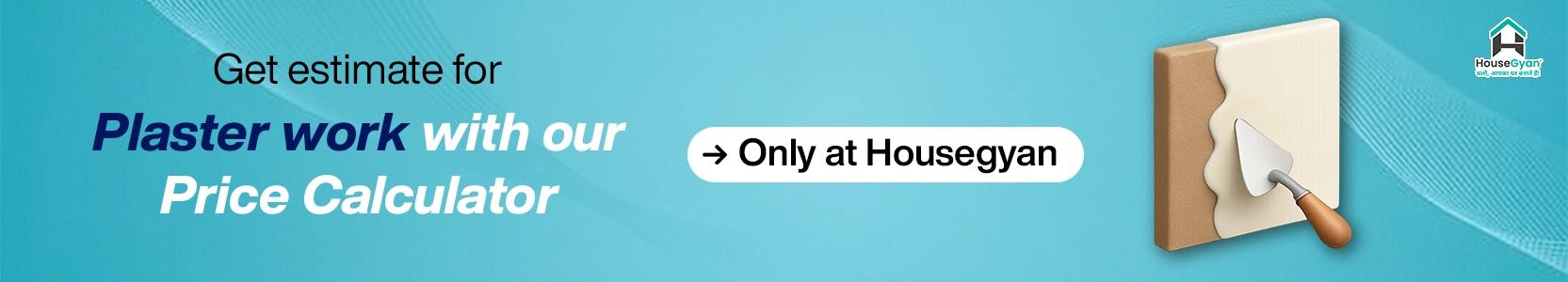 Plaster work cost calculator banner