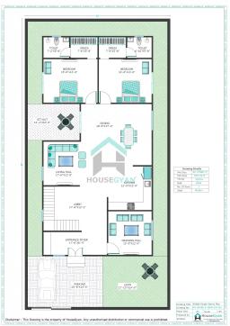 40X80 South Facing 2BHK Ground Floor House Plan | 3200 Sqft Plot Floor Plan