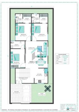 30X65 North Facing 3BHK Ground Floor House Plan | 1950 Sqft Plot Floor Plan