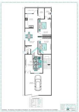 20X65 South Facing 2BHK Ground Floor House Plan | 1300 Sqft Plot Floor Plan