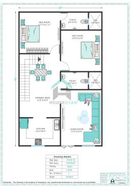 25X40 East Facing 2BHK Ground Floor House Plan | 1000 Sqft Plot Floor Plan