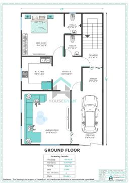 25X40 South Facing 3BHK First Floor House Plan | 1000 Sqft Plot Floor Plan