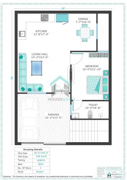 26X36 North Facing 1BHK Ground Floor House Plan | 936 Sqft Plot Floor Plan