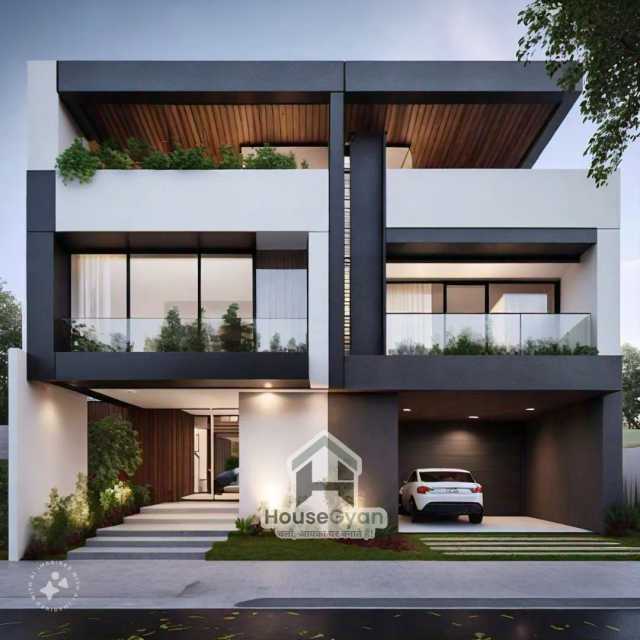 15x40 Second Floor 3D Front House Elevation Design 15x40 Second Floor 3D Front House Elevation Design
