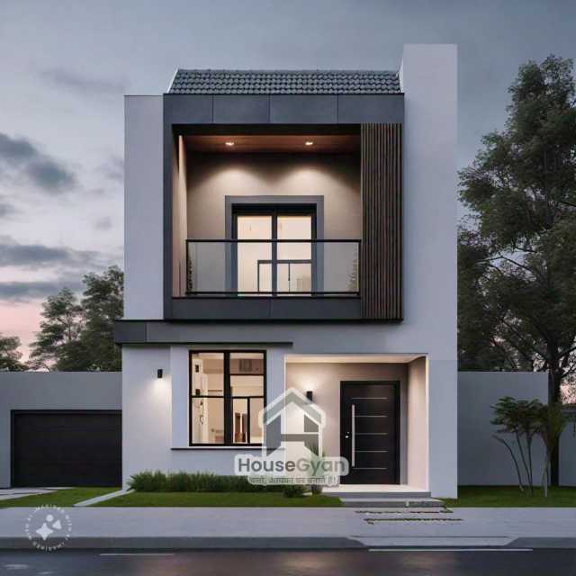 30x65 Two Storey 3D Front House Elevation Design 30x65 Two Storey 3D Front House Elevation Design