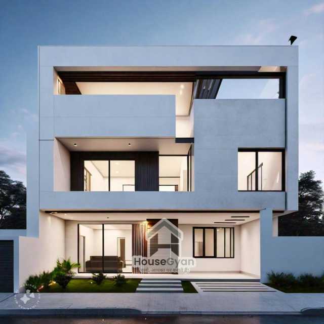 26x50 Second Floor 3D Front House Elevation Design 26x50 Second Floor 3D Front House Elevation Design