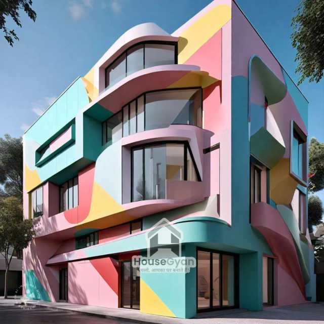 26x65 3 Storey 3D Front House Elevation Design 26x65 3 Storey 3D Front House Elevation Design