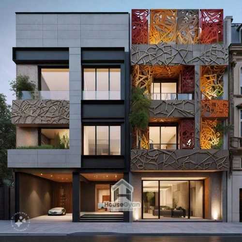 25x55 1375sqft Triple Storey 3D Front House Elevation Design 25x55 1375sqft Triple Storey 3D Front House Elevation Design