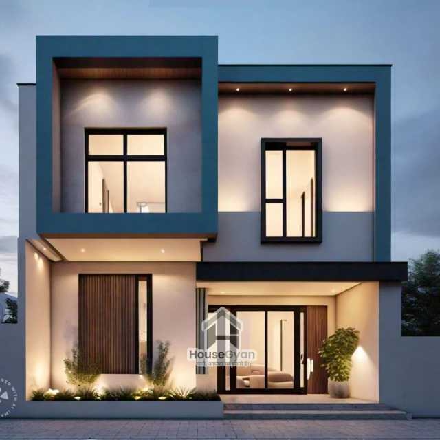37x50 Two Story 3D Front House Elevation Design 37x50 Two Story 3D Front House Elevation Design