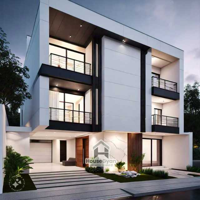 45X20 Second Floor 3D Front House Elevation Design 45X20 Second Floor 3D Front House Elevation Design
