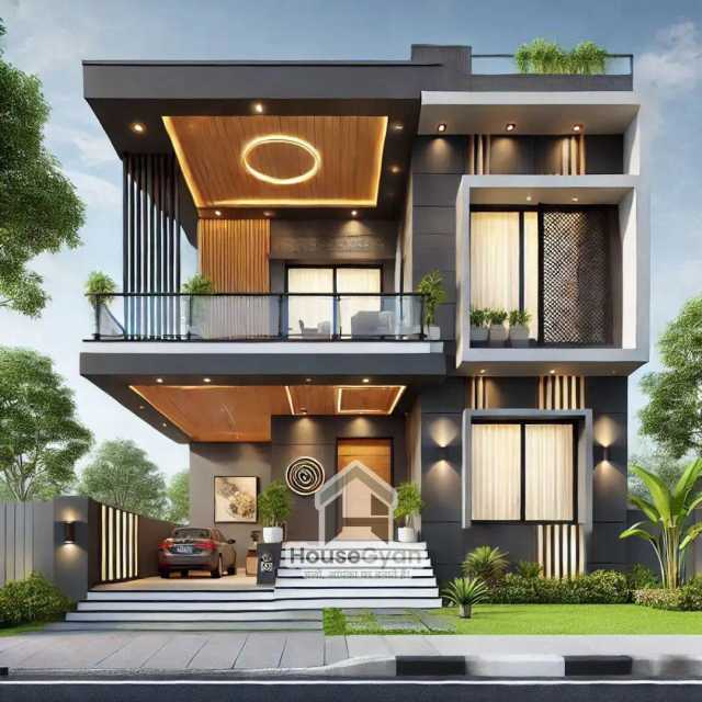 40x60 East Facing First Floor 3D Front House Elevation Design 40x60 East Facing First Floor 3D Front House Elevation Design
