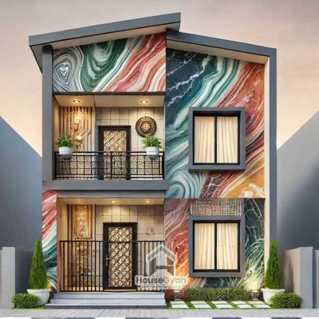 20x56 First Floor 3D Front House Elevation Design 20x56 First Floor 3D Front House Elevation Design