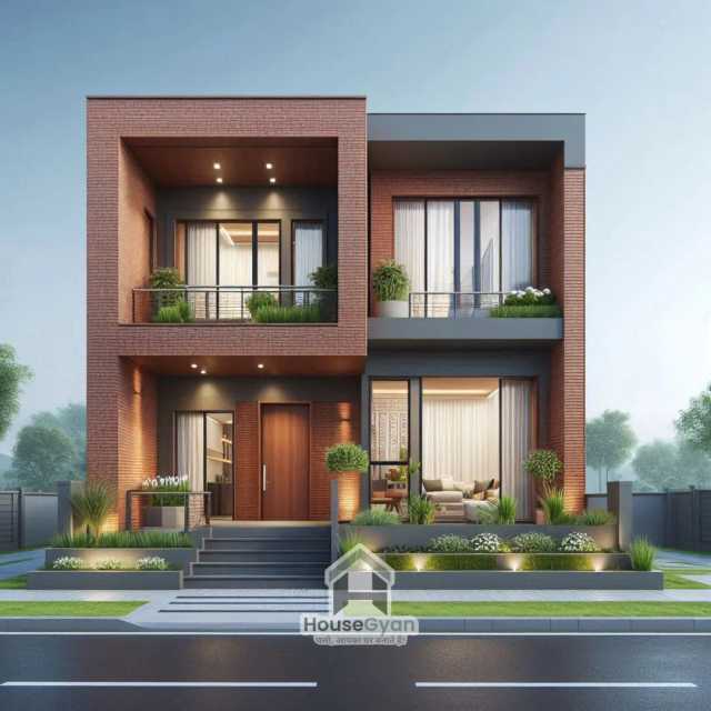 1000 Sqft Double Storey 3D Front House Elevation Design 1000 Sqft Double Storey 3D Front House Elevation Design