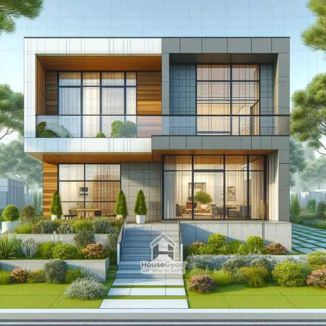 24x36 Double Floor 3D Front House Elevation Design 24x36 Double Floor 3D Front House Elevation Design