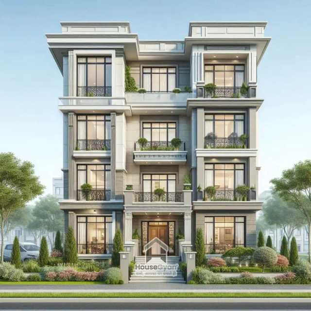 40x38 Forth Floor 3D Front House Elevation Design 40x38 Forth Floor 3D Front House Elevation Design