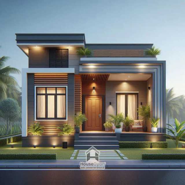 30x45 Single Storey 3D Front House Elevation Design 30X45 House design