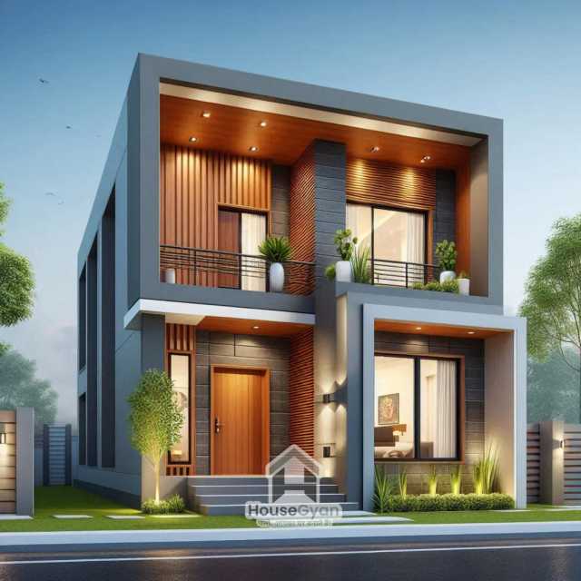 1500 sqft Double Storey 3D Front House Elevation Design 1500 sqft Double Storey 3D Front House Elevation Design