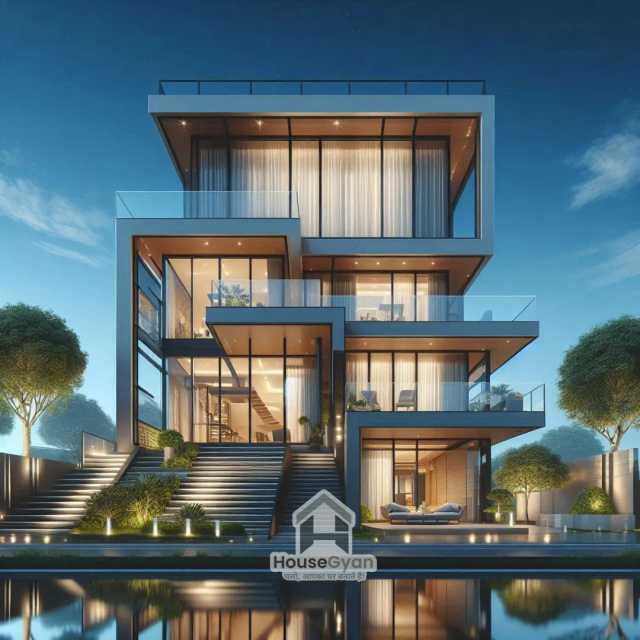 800 sqft Four Storey 3D Front House Elevation Design 800 sqft Four Storey 3D Front House Elevation Design