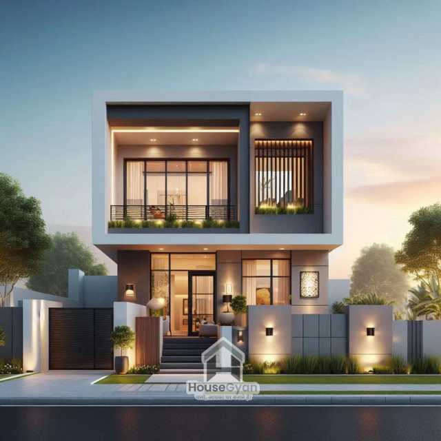 35x50 Double Storey 3D Front House Elevation Design 35x50 Double Storey 3D Front House Elevation Design
