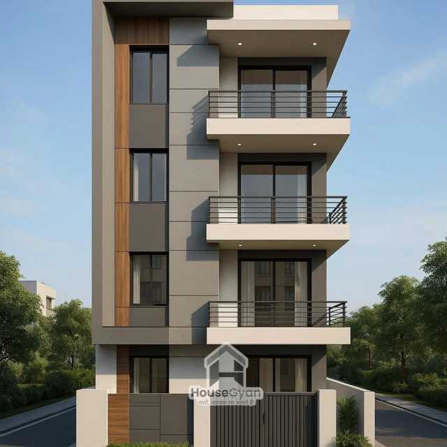 22X50 East Facing 5BHK Third Floor House Elevation Design 22X50 East Facing 5BHK Third Floor House Elevation Design