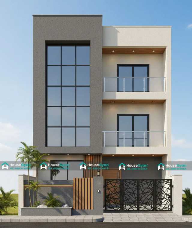 36X60 Second Floor 3D Front House Elevation Design 36X60 Second Floor 3D Front House Elevation Design