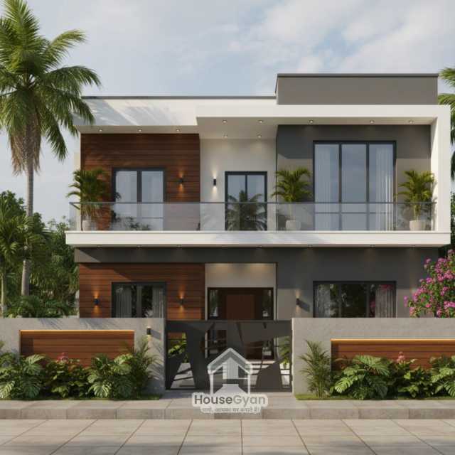 50X60 First Floor 3D Front House Elevation Design 50X60 First Floor 3D Front House Elevation Design