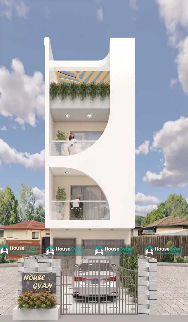 15x50 Modern Duplex House Front Elevation Design 15x50 Modern Duplex House Front Elevation Design