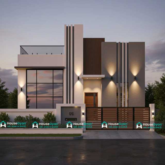 Modern 3D Front Elevation Design for Single Floor House Modern 3D Front Elevation Design for Single Floor House