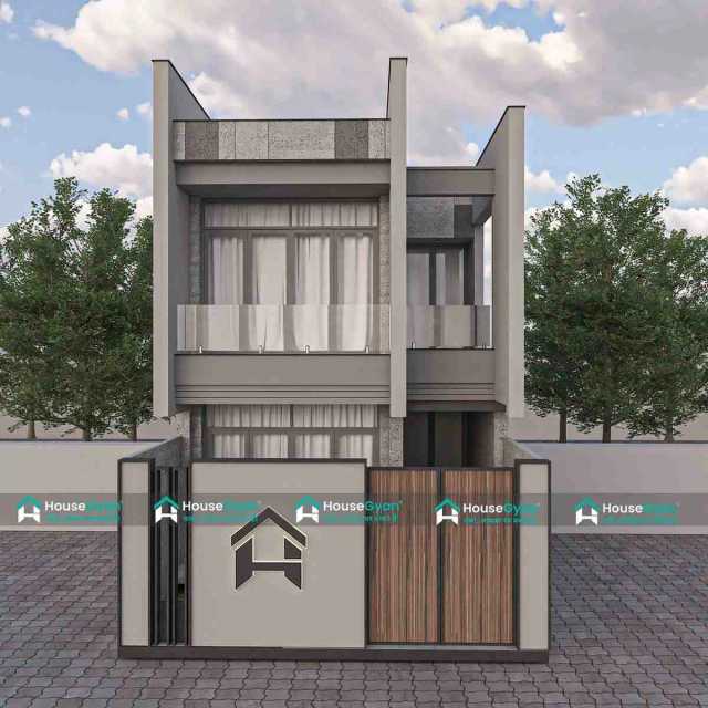 20X70 Modern Duplex House Front Elevation Design 20X70 Modern Duplex House Front Elevation Design