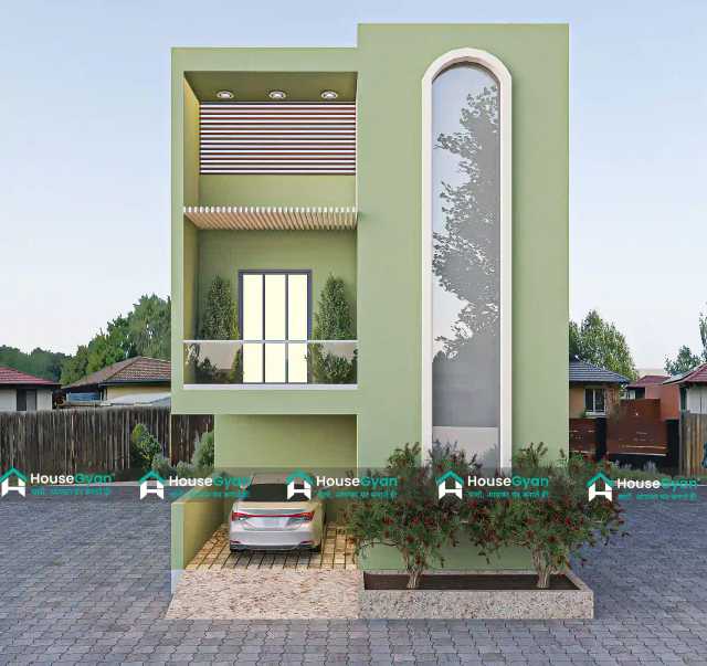 24x50 First Floor 3D Front House Elevation Design 24x50 First Floor 3D Front House Elevation Design