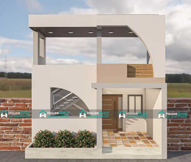 20X40 Modern Single Storey 3D Front House Elevation Design 20X40 Modern Single Storey 3D Front House Elevation Design