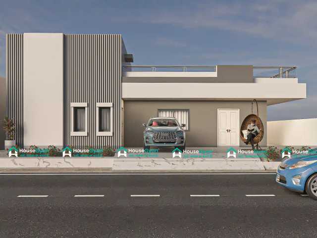 50X30 Single Storey 3D Front House Elevation Design 50X30 Single Storey 3D Front House Elevation Design