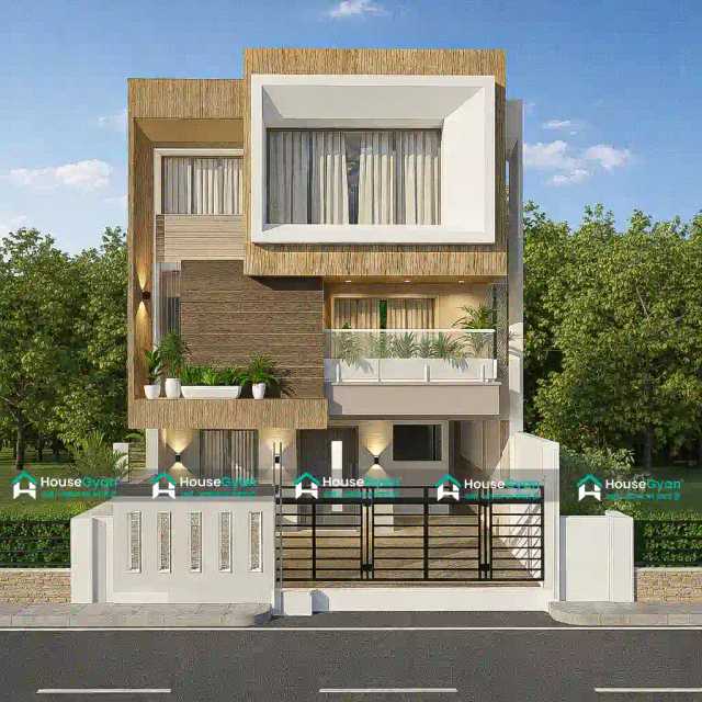 30x50 Triple Storey 3D Front House Elevation Design 30x50 Triple Storey 3D Front House Elevation Design