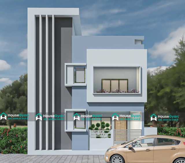 27x30 Modern Minimalist G+1 House Elevation Design | 810 Sqft 27x30 Modern Minimalist G+1 House Elevation Design | 810 Sqft