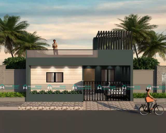30X30 Ground Floor Modern Contemporary House Elevation Design | 900 Sq Ft 30X30 Ground Floor Modern Contemporary House Elevation Design