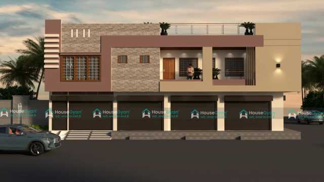60X40 First Floor Modern Classical Mixed Use 3D Elevation Design 60X40 First Floor Modern Classical Mixed Use 3D Elevation Design