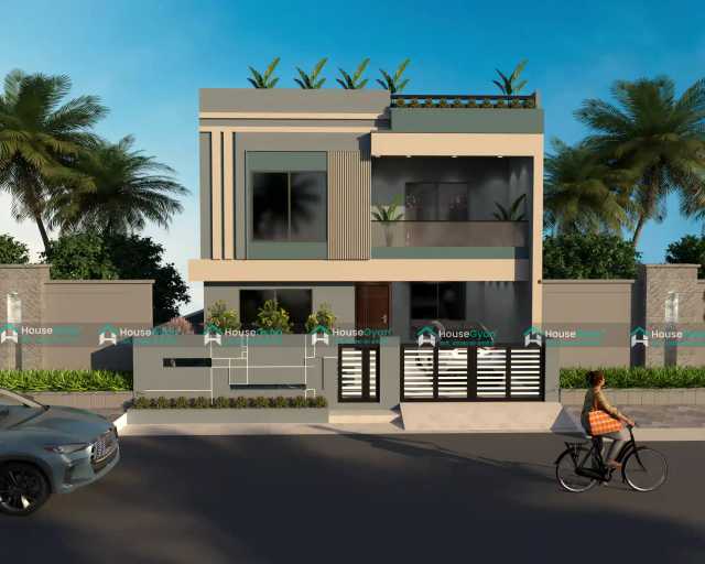30X60 Modern Contemporary G+1 House Elevation Design 30X60 Modern Contemporary G+1 House Elevation Design
