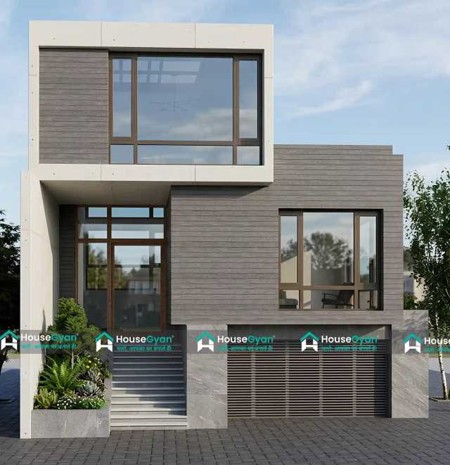 Modern 28X45 Minimalist Box House Elevation Design Modern 28X45 Minimalist Box House Elevation Design